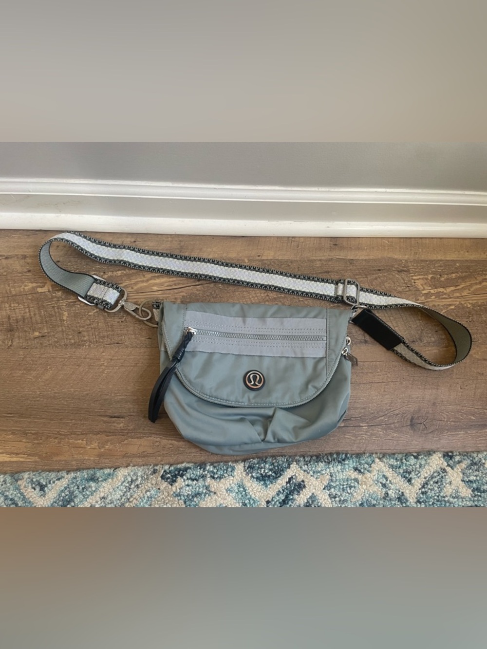 lululemon athletica Sage Green Crossbody with Patterned Adjustable Strap